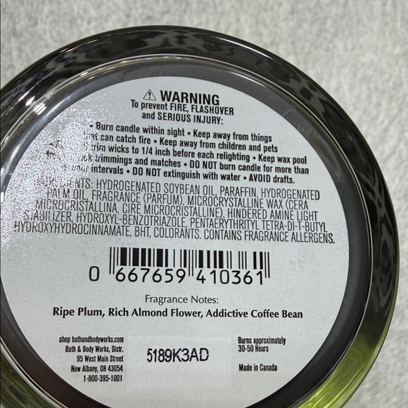 Bath & Body Works Midnight Addiction Candle - Black and Gold - Picture 4 of 4